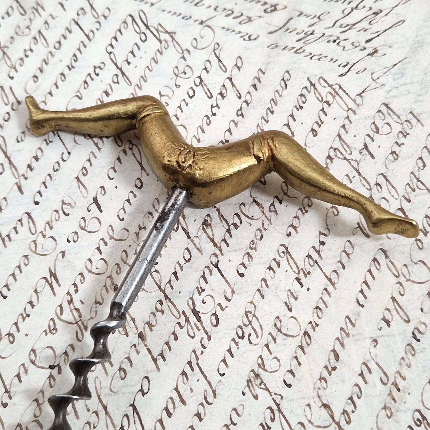 Erotic bronze corkscrew - Late 19th century