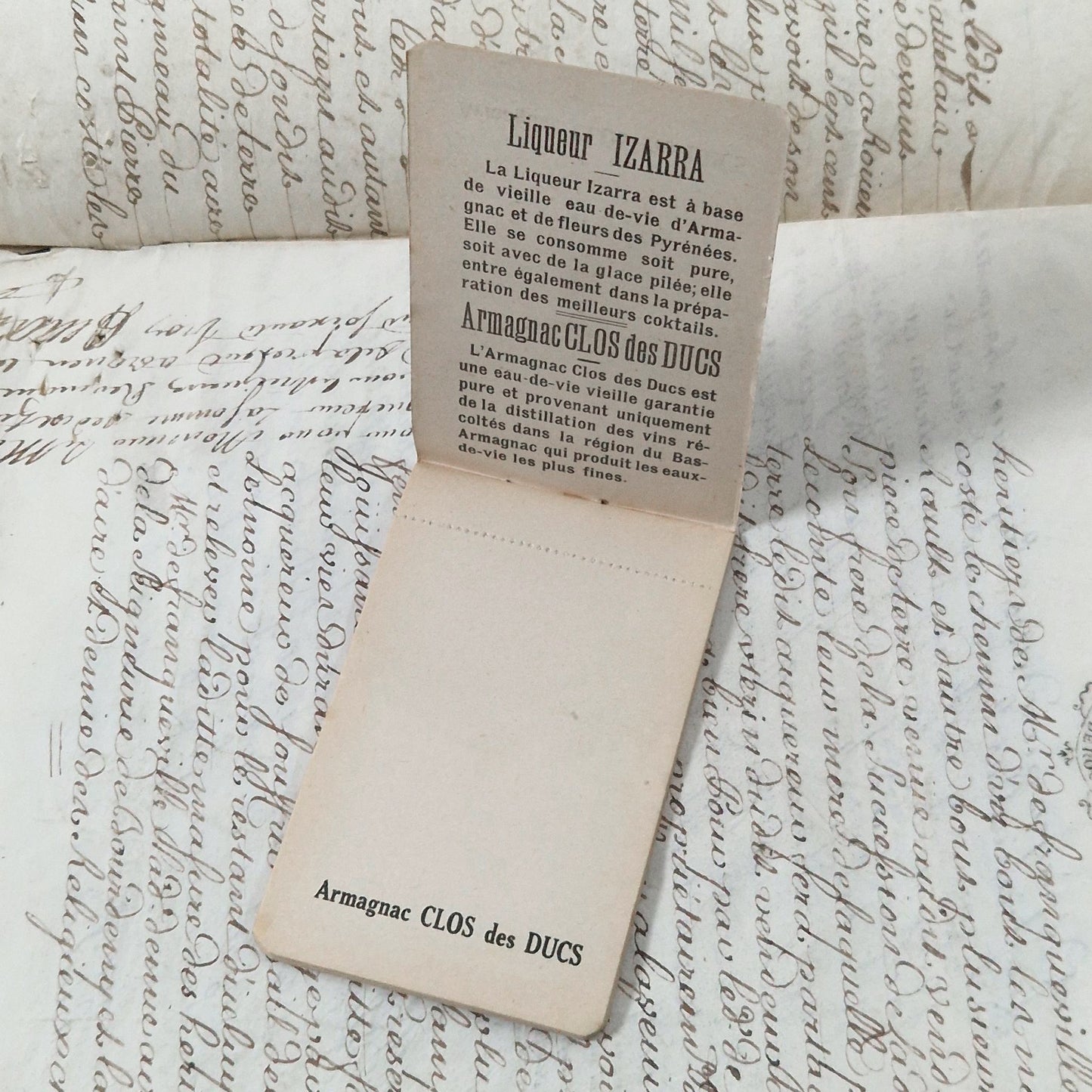 Carnet de notes « Armagnac Clos des ducs / Izarra »