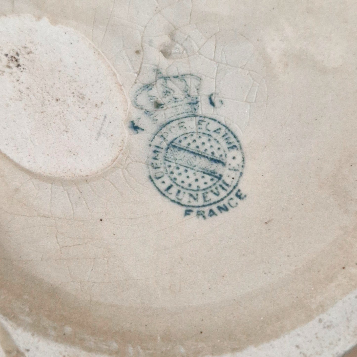 Antique "Julien Damoy" pot - Lunéville semi-porcelain