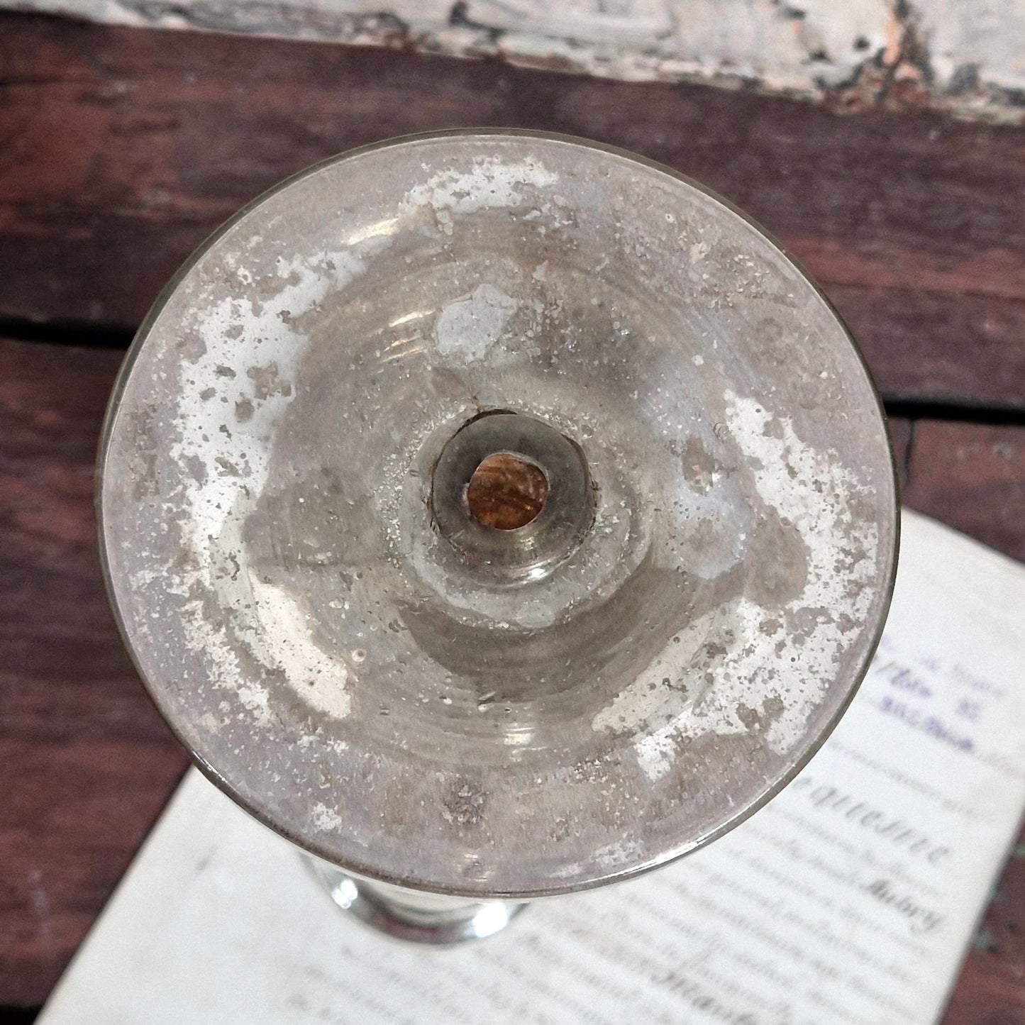 Large mercury glass candlestick - Baluster stem - 19th century