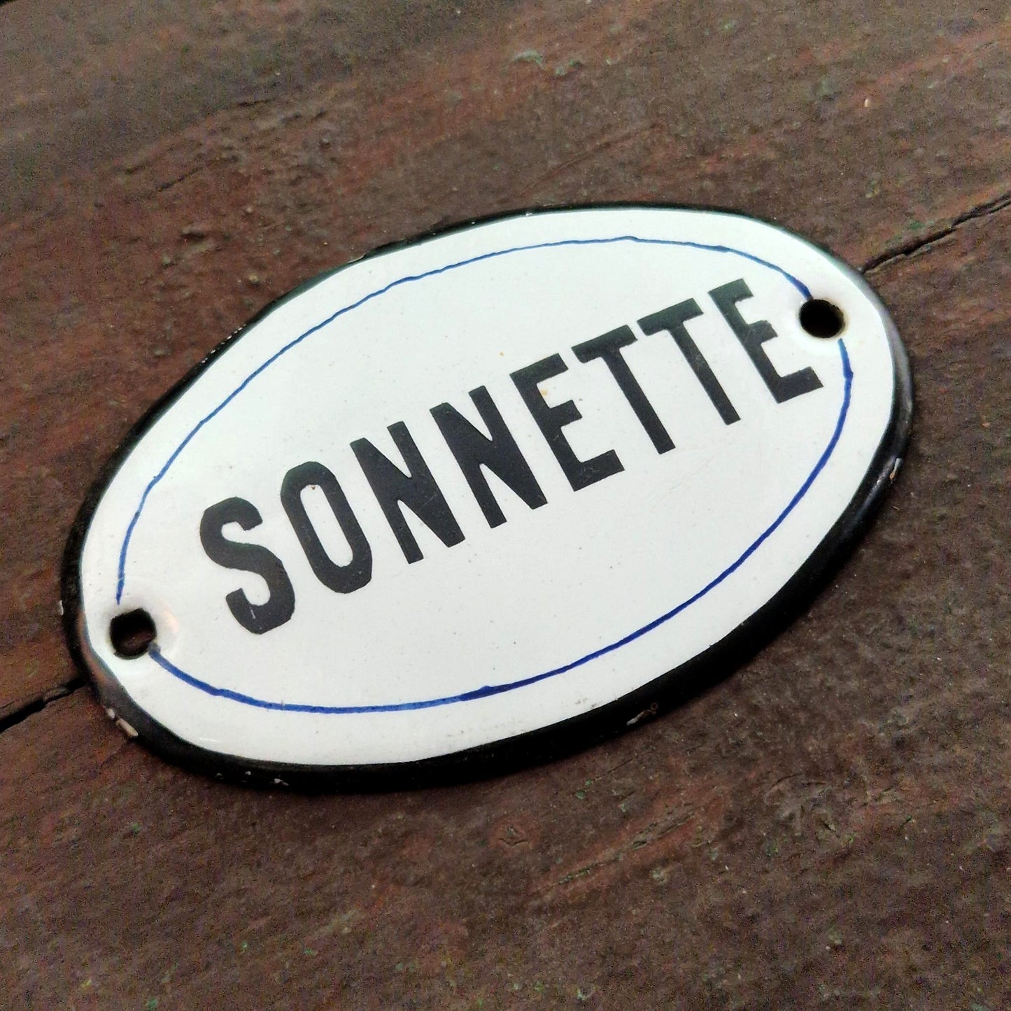 Plaque d'utilité émaillée « SONNETTE »