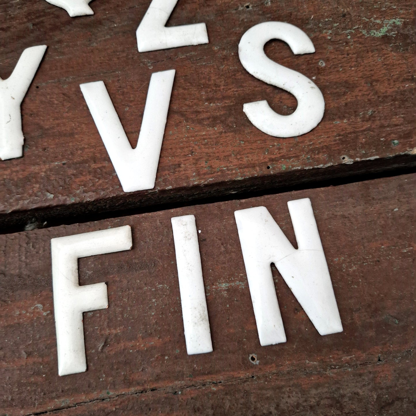 Antique enamel letters (sold individually)