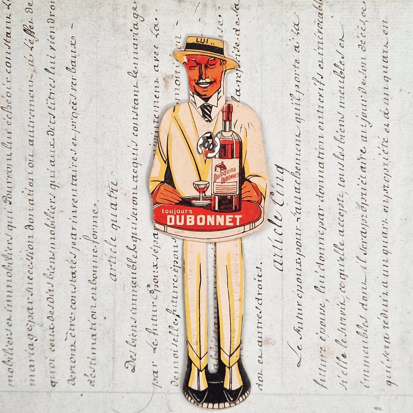 Rare publicité à système ancienne « Dubonnet - Lui / Elle »