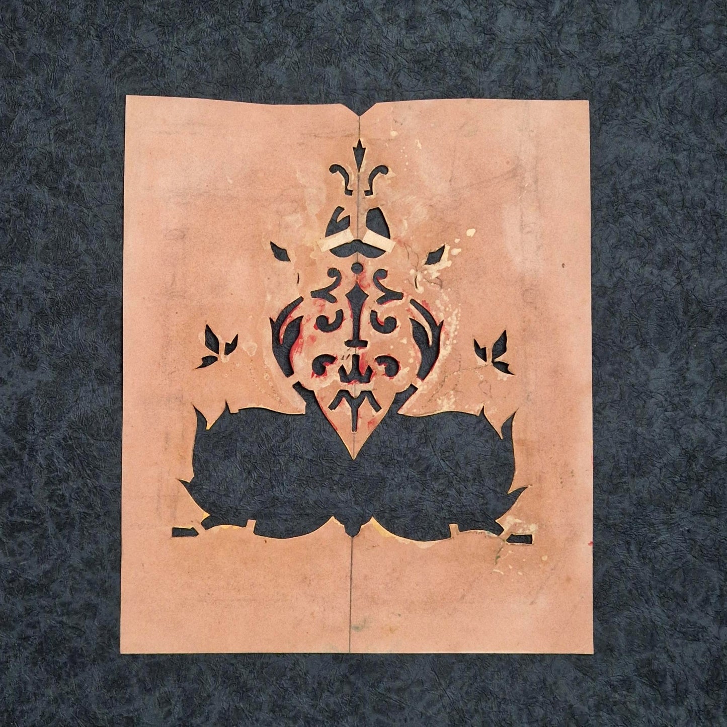 Antique decorative stencil - Floral design, 19th century