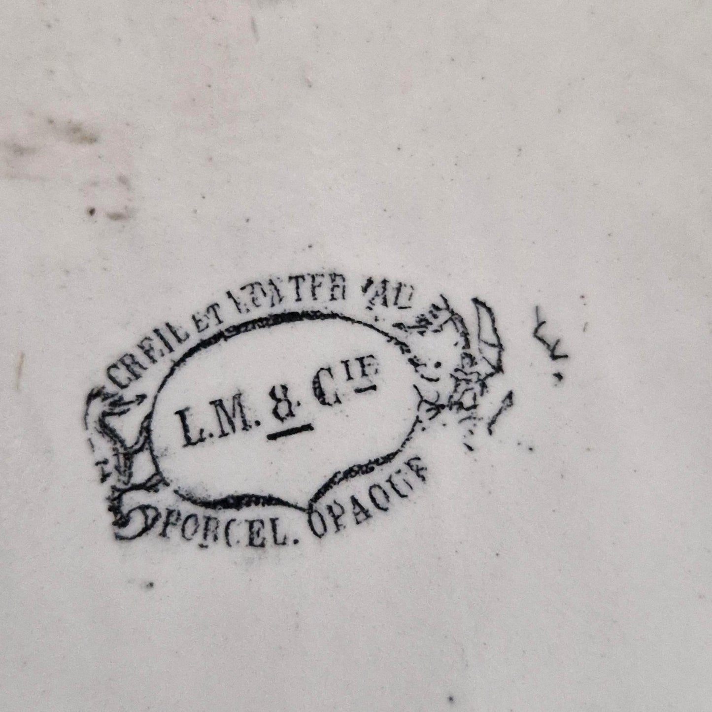 Ceramic painter's palette "Creil & Montereau" - 19th century