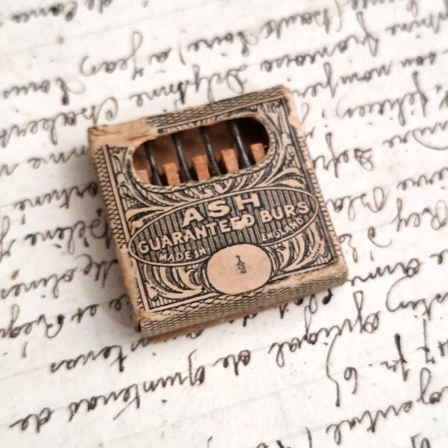 Miniature box of dental burs “ASH Burs”, Circa 1910