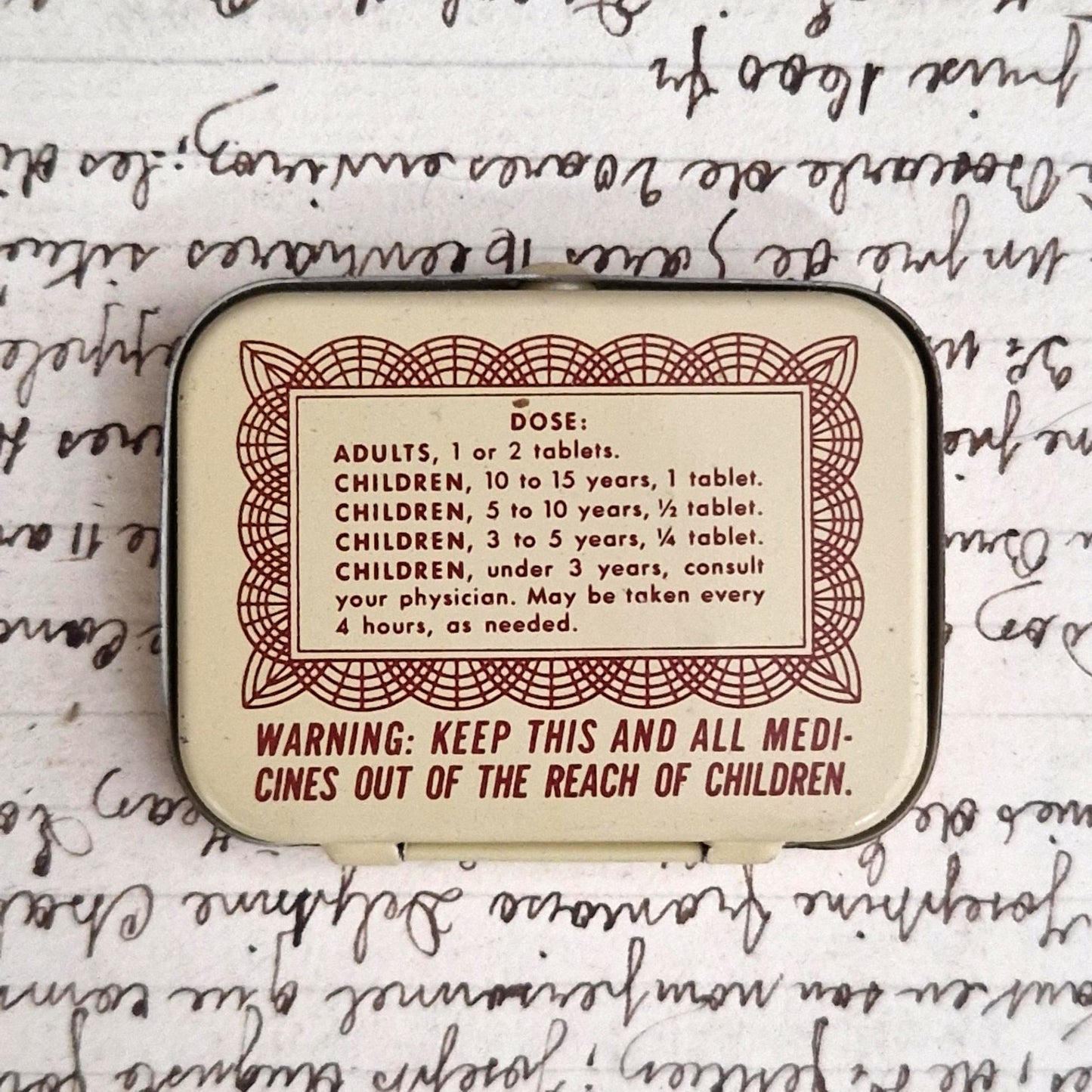 Miniature pharmaceutical box "Certified Aspirin", 1939