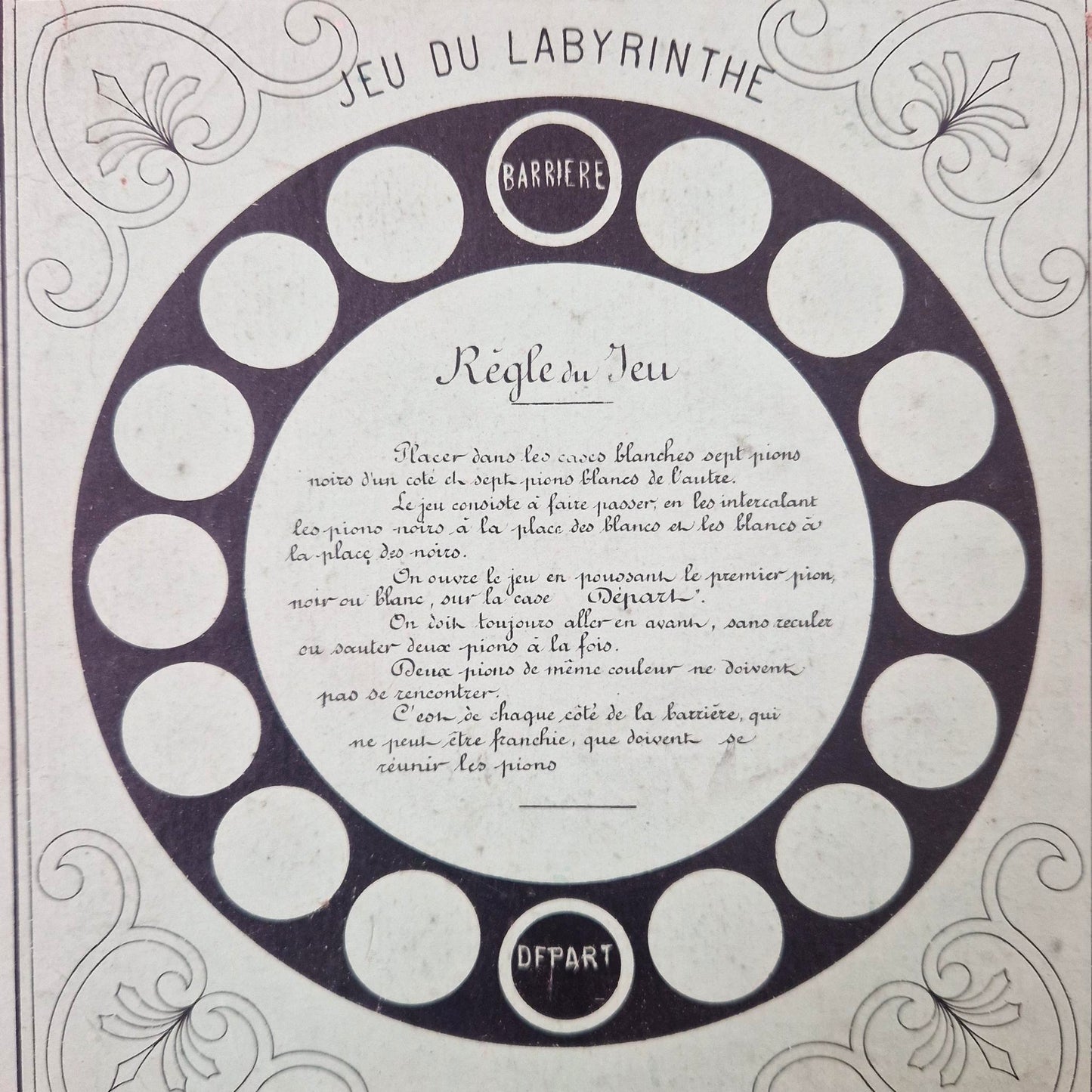 Ancien plateau “Jeu du Labyrinthe” - P. Perret, Paris