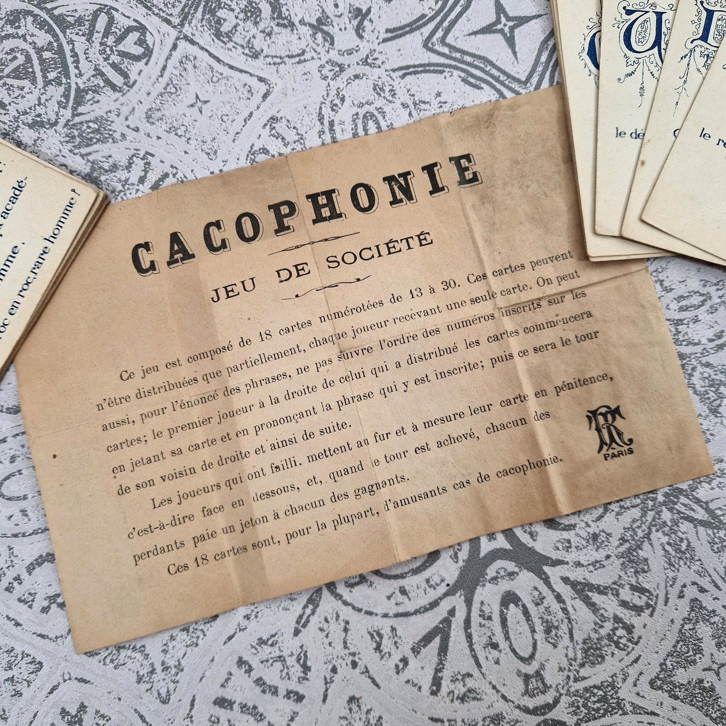 Jeu de société ancien « Cacophonie » - Vers 1900