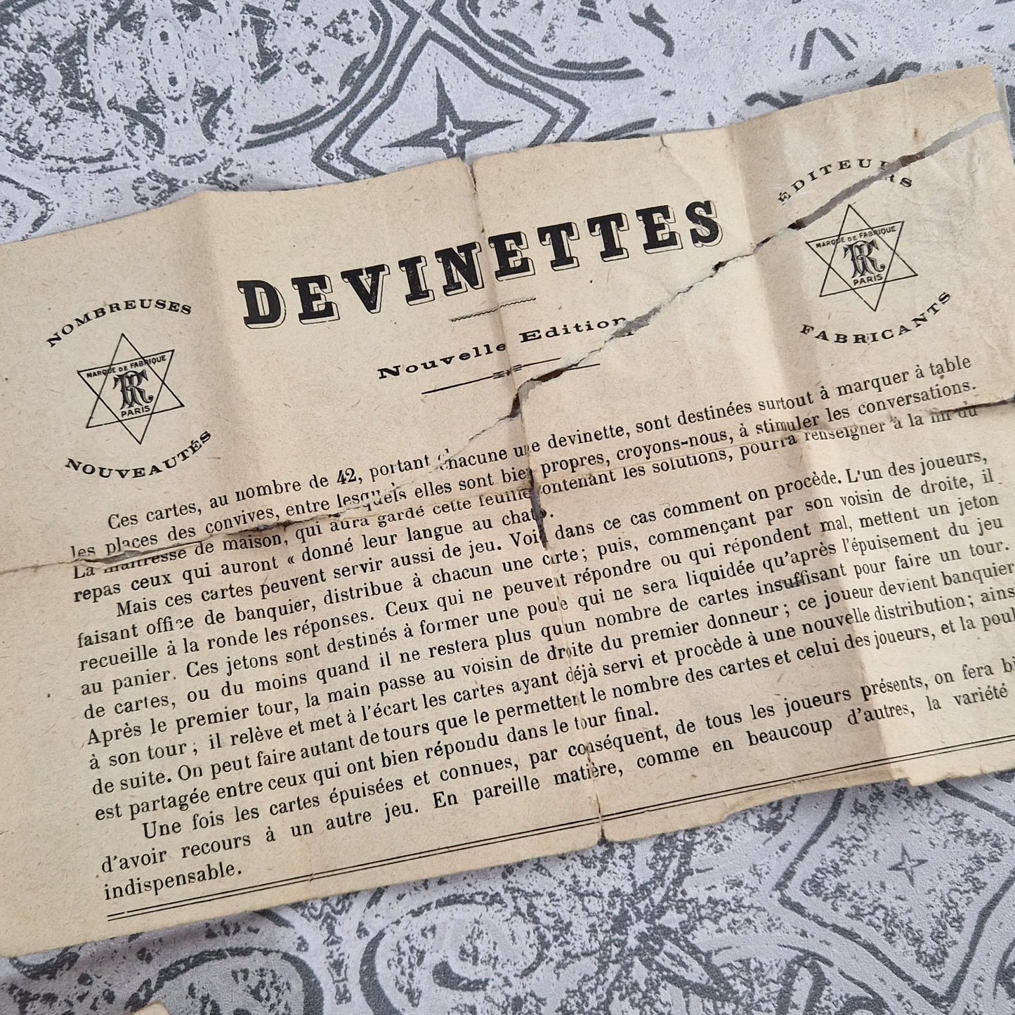 Rare riddle game - Circa 1900