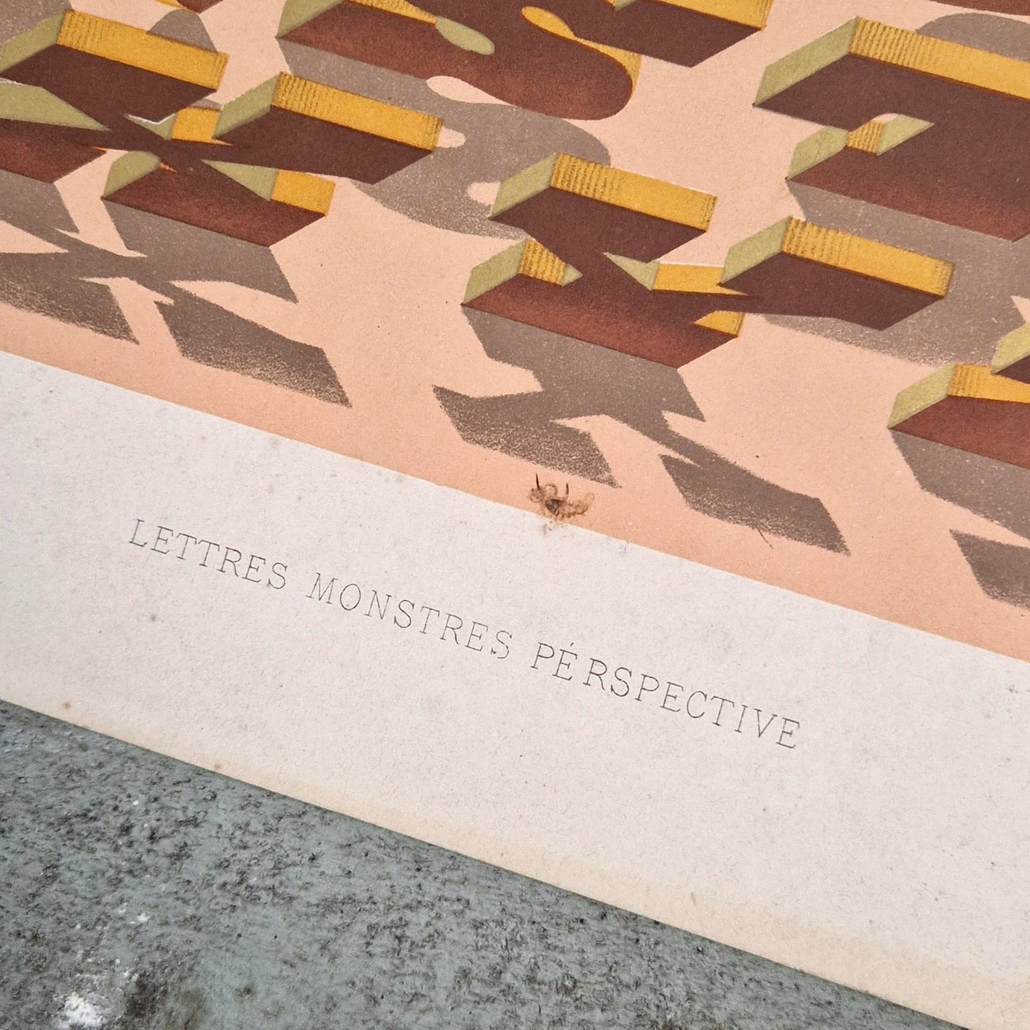 Lithographie typographique « Lettres monstres perspective »