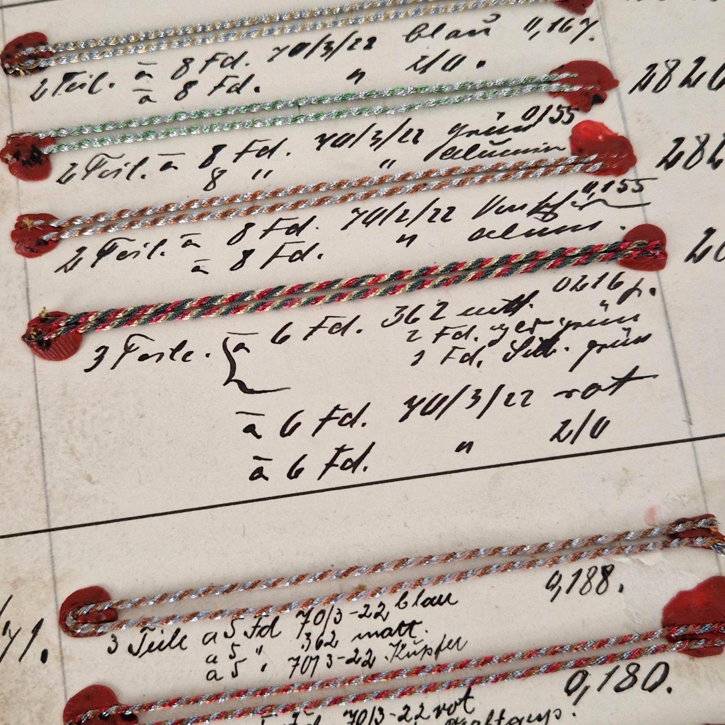 Planche de passementerie manuscrite - XIXe