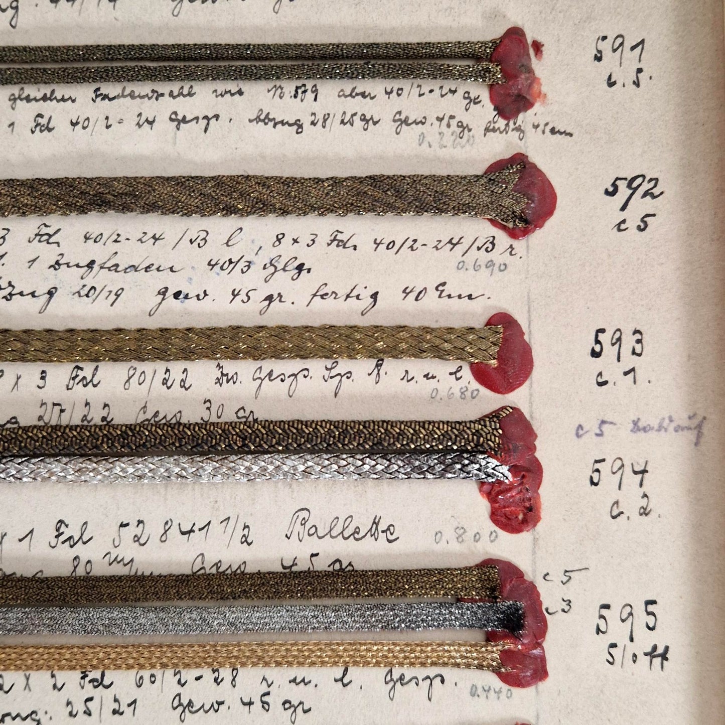 Catalogue d’échantillons de passementerie métallique, XIXe