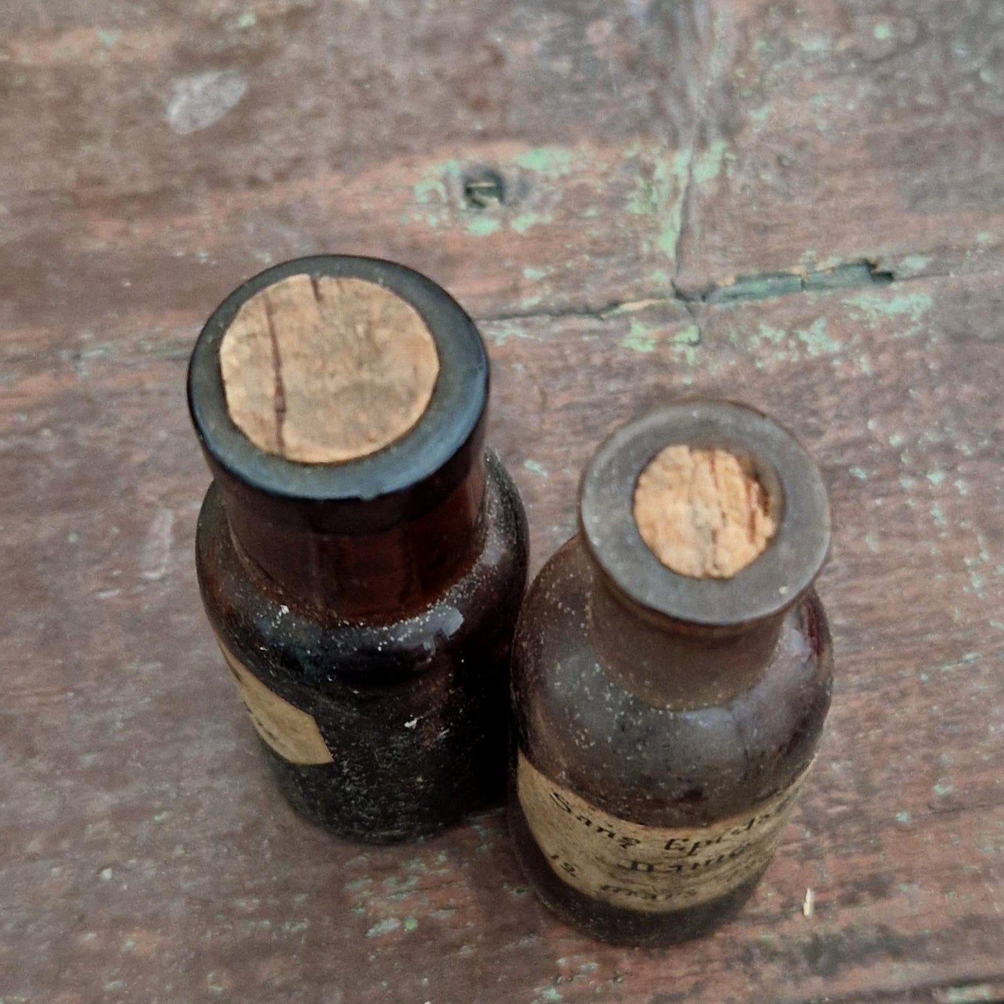 2 Flacons anciens - échantillons biologiques, 1910 (l11)