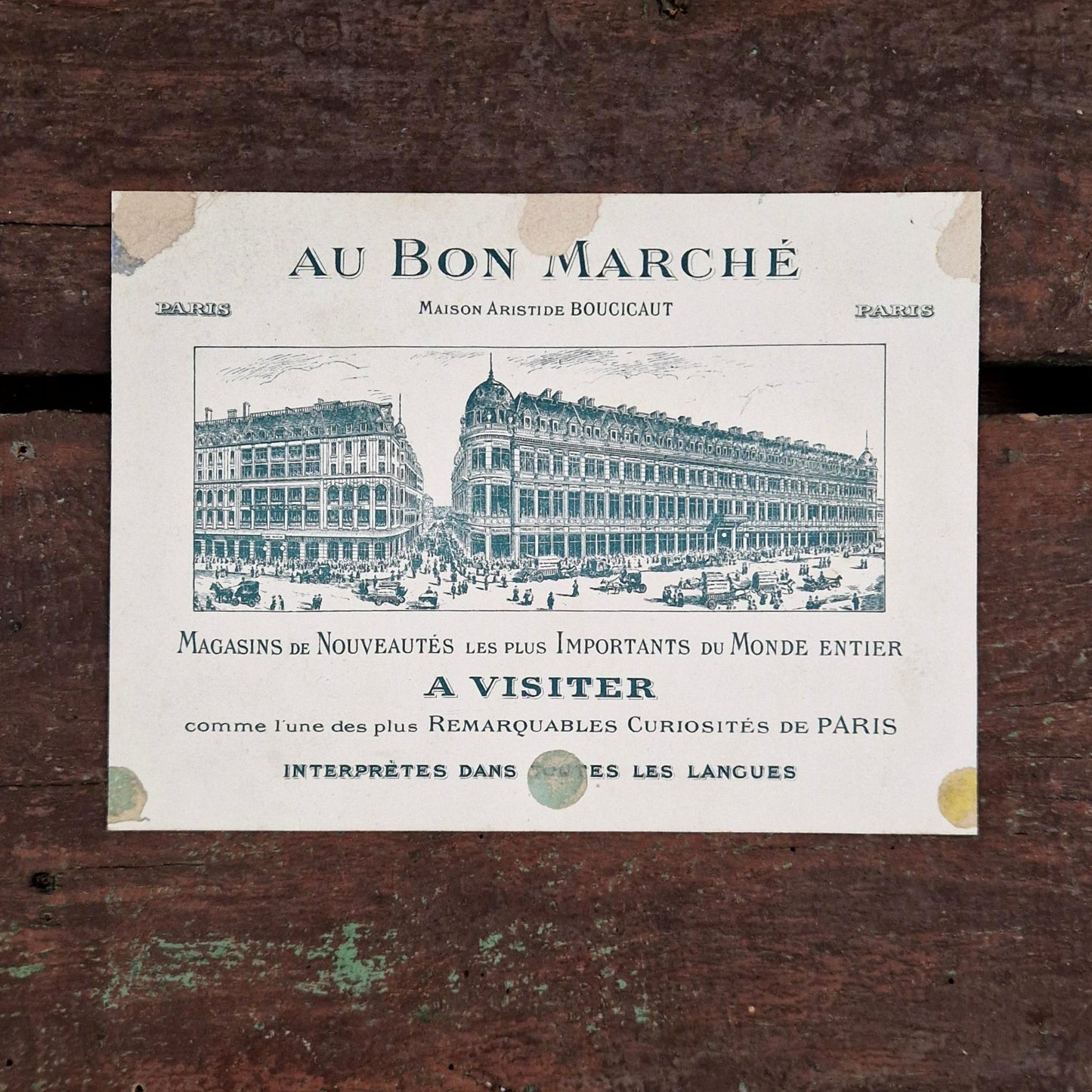 Carte publicitaire ancienne « Au Bon Marché »
