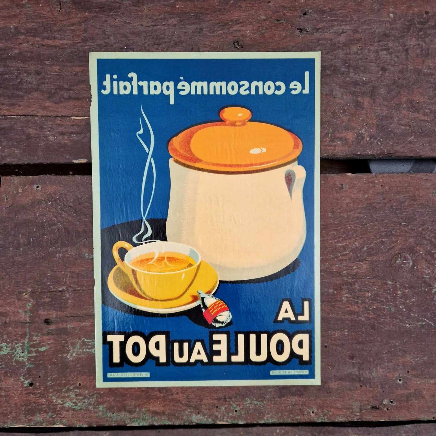 Affiche publicitaire ancienne « La Poule Au Pot », Vers 1935