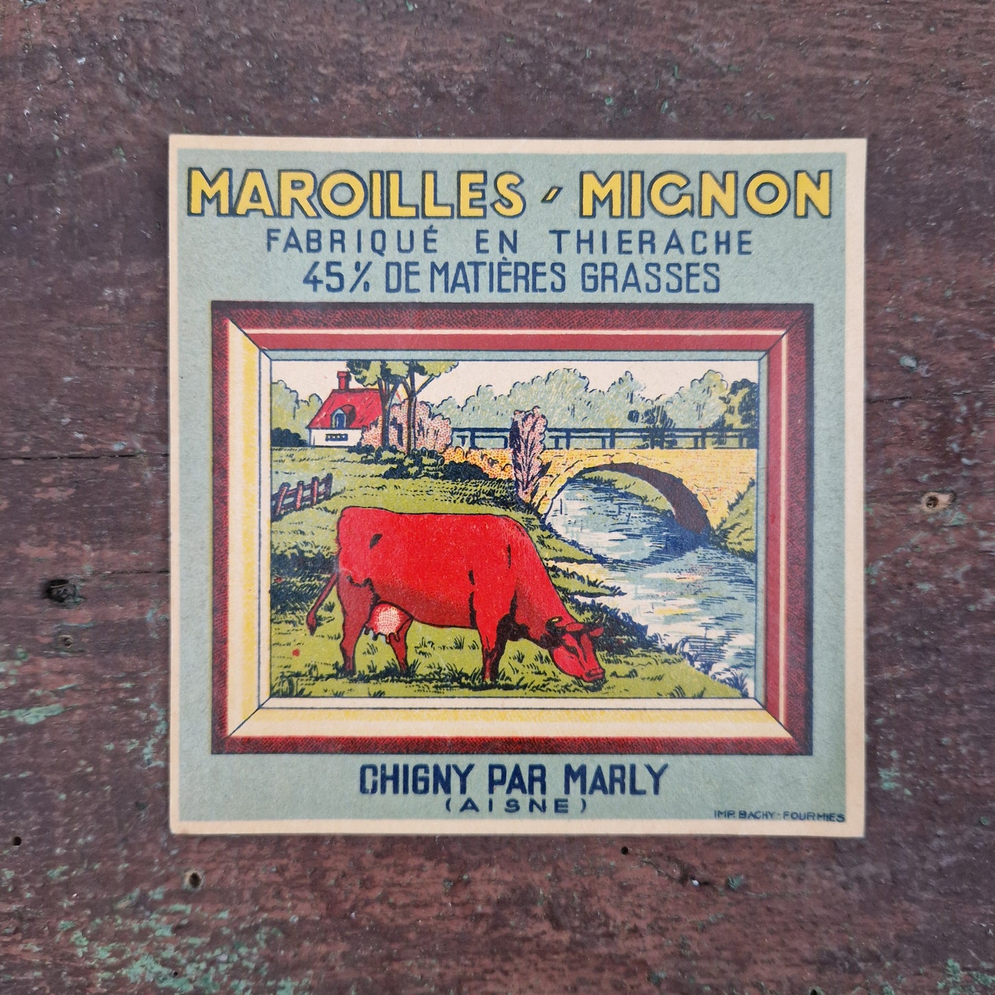 Étiquette ancienne « Maroilles Mignon »