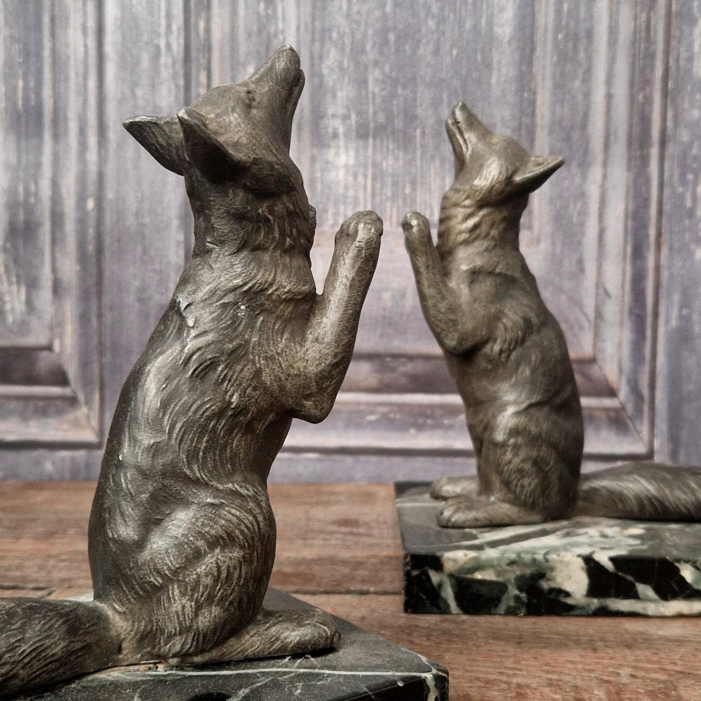 Pair of "Foxes" bookends - Circa 1930
