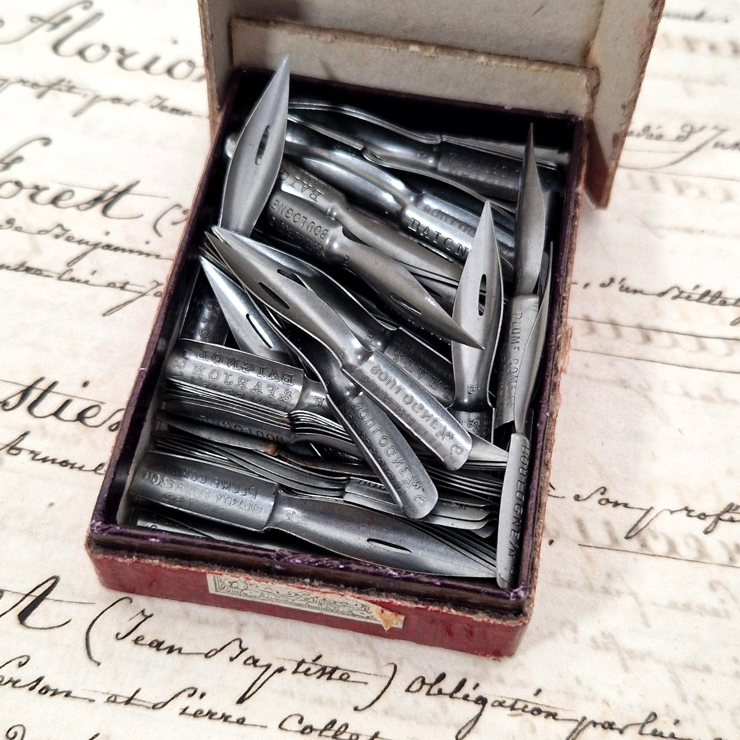 Antique "Baignol & Farjon" Pen Nib Box - Circa 1900