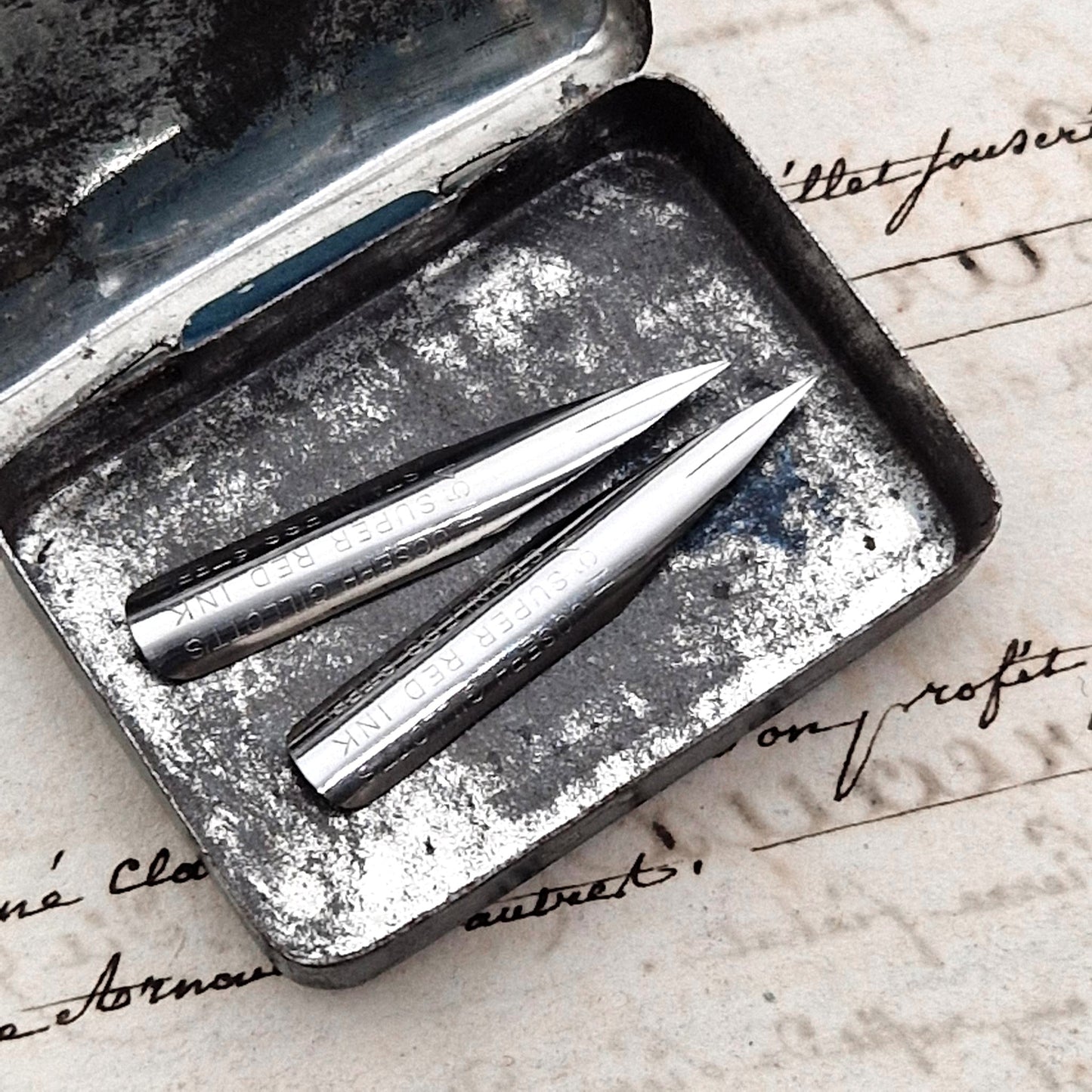 Vintage nibs "Joseph Gillott's - Super Red Ink"