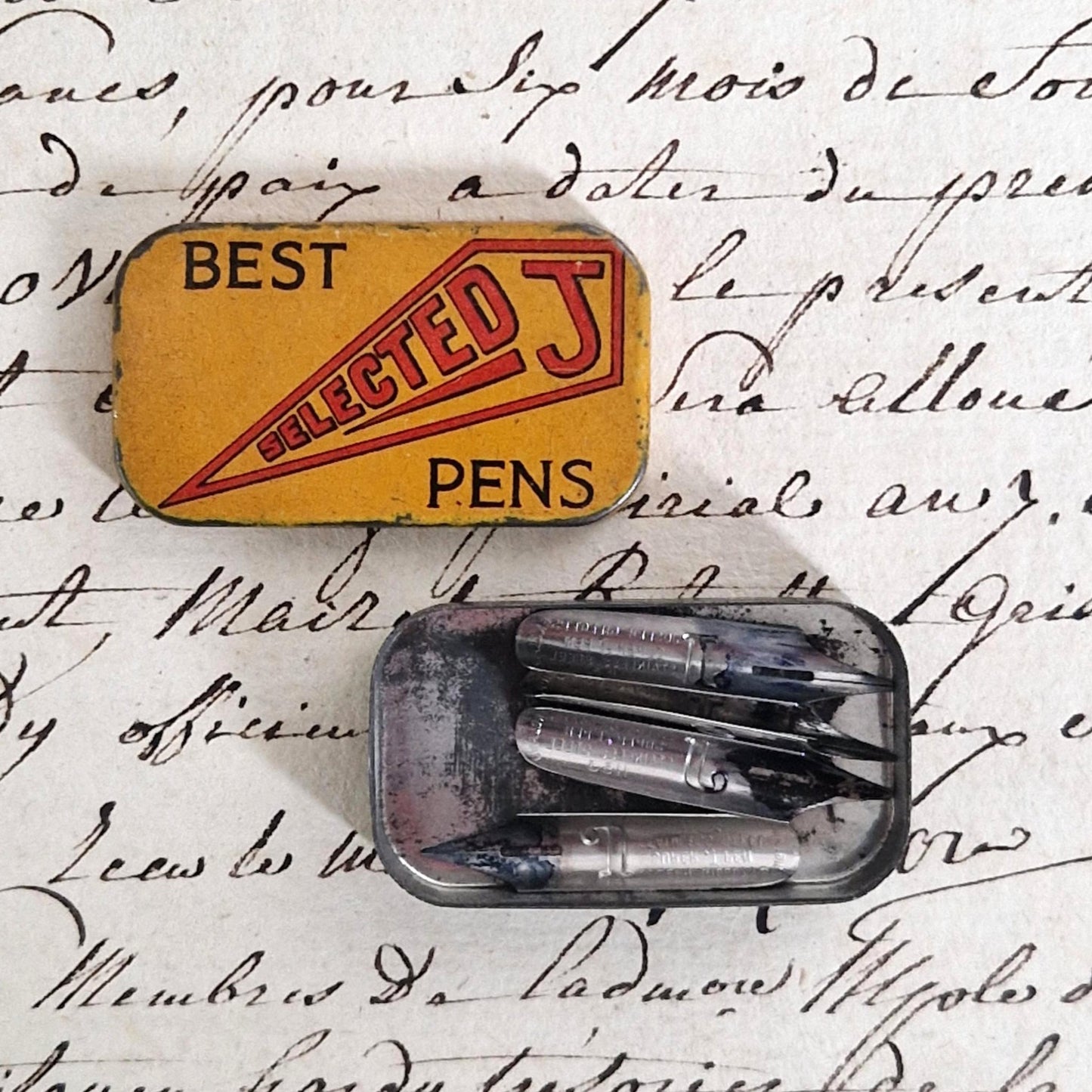 Old pen box "Best Selected J Pens"