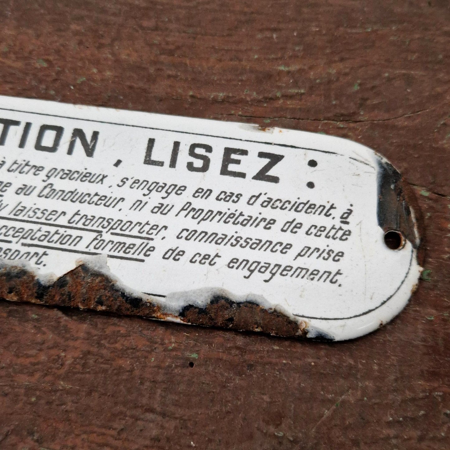 Rare plaque émaillée de Taxi « Attention, lisez... »