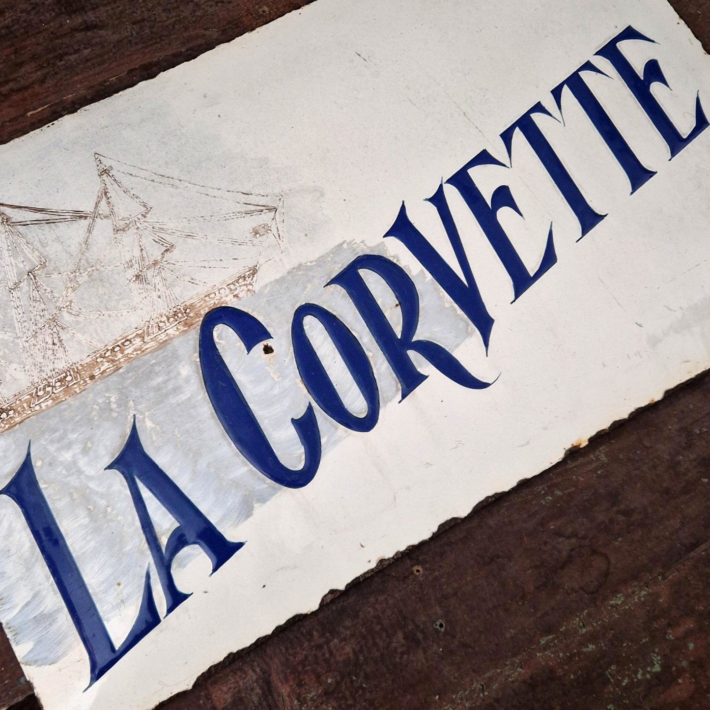 Enamelled plaque from Villa "La Corvette"