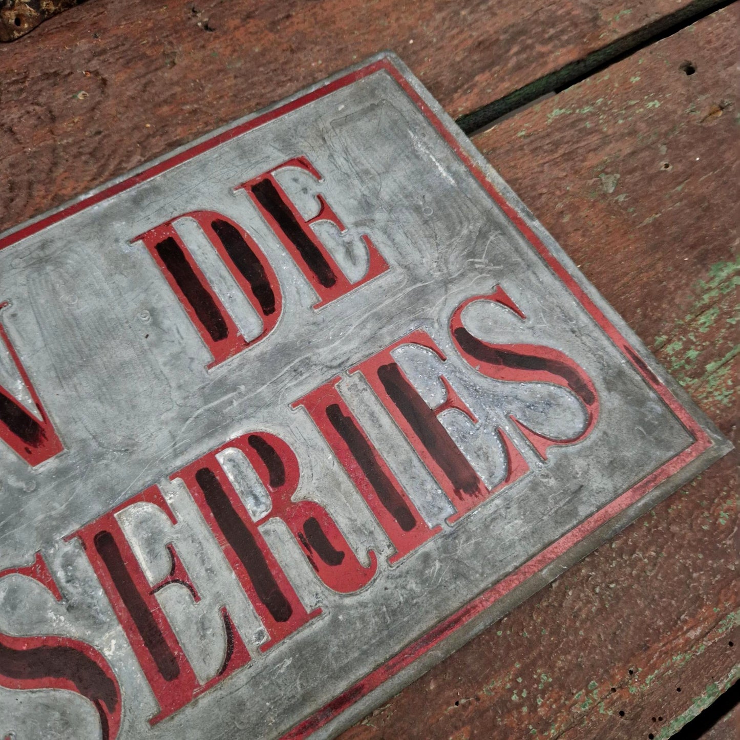 Old zinc sign "Union de Brasseries"