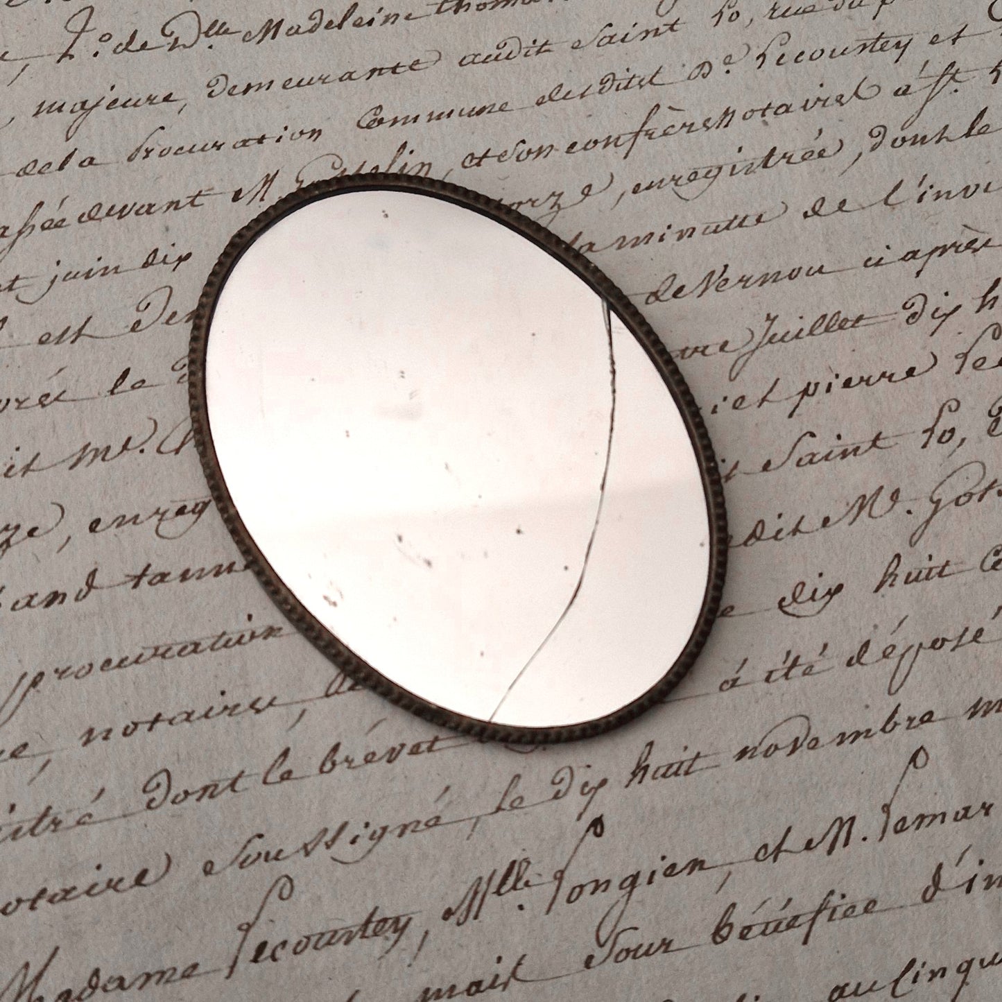 Miroir de poche publicitaire « Crème Simon Paris » - Circa 1920