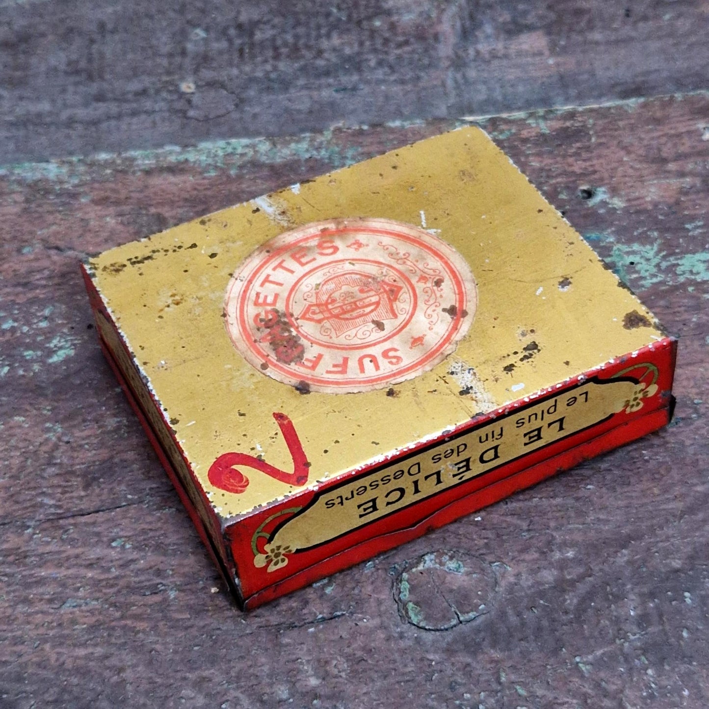 Rare boîte biscuits Drouin - Avignon, Vers 1900