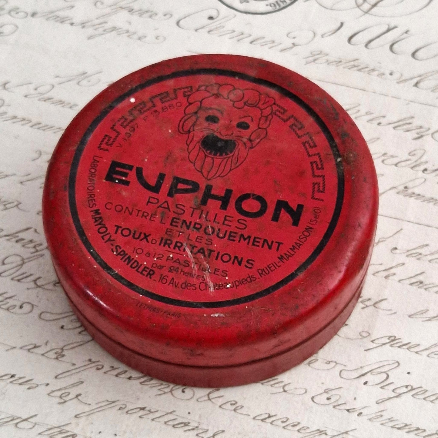 Boîte de pastilles en tôle lithographiée « EUPHON »