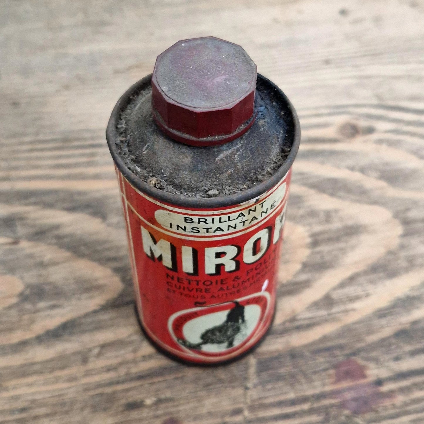 Ancien Bidon publicitaire « Miror, Lion Noir »