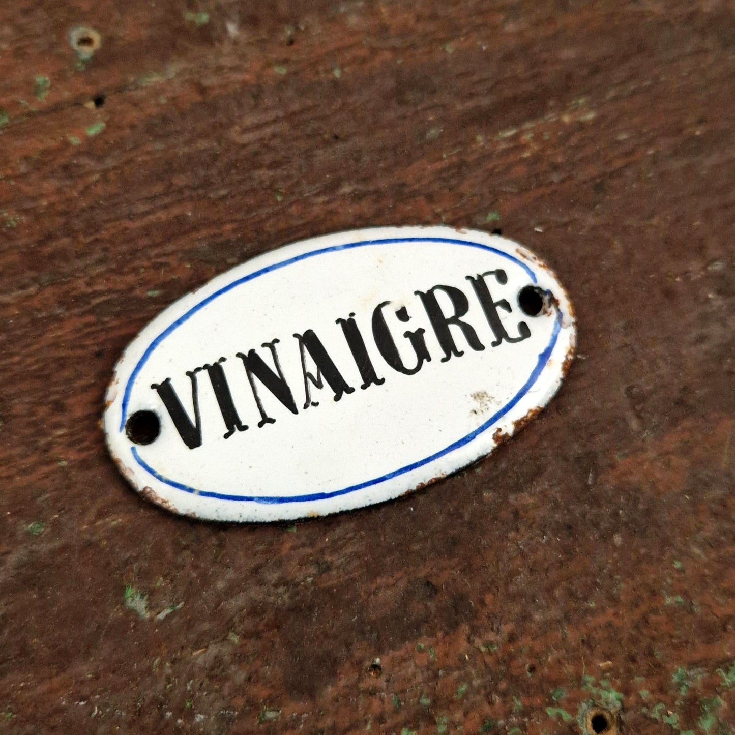Ancienne petite plaque émaillée « Vinaigre »