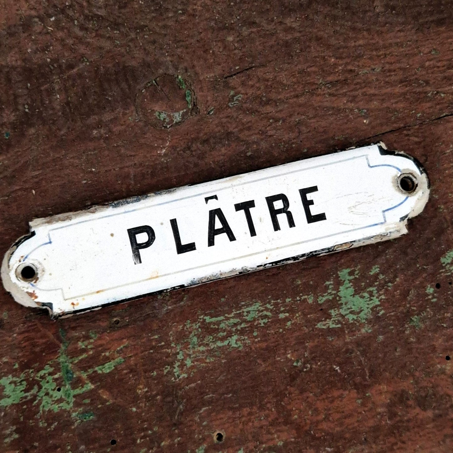 Ancienne plaque émaillée « Plâtre » - France, vers 1900