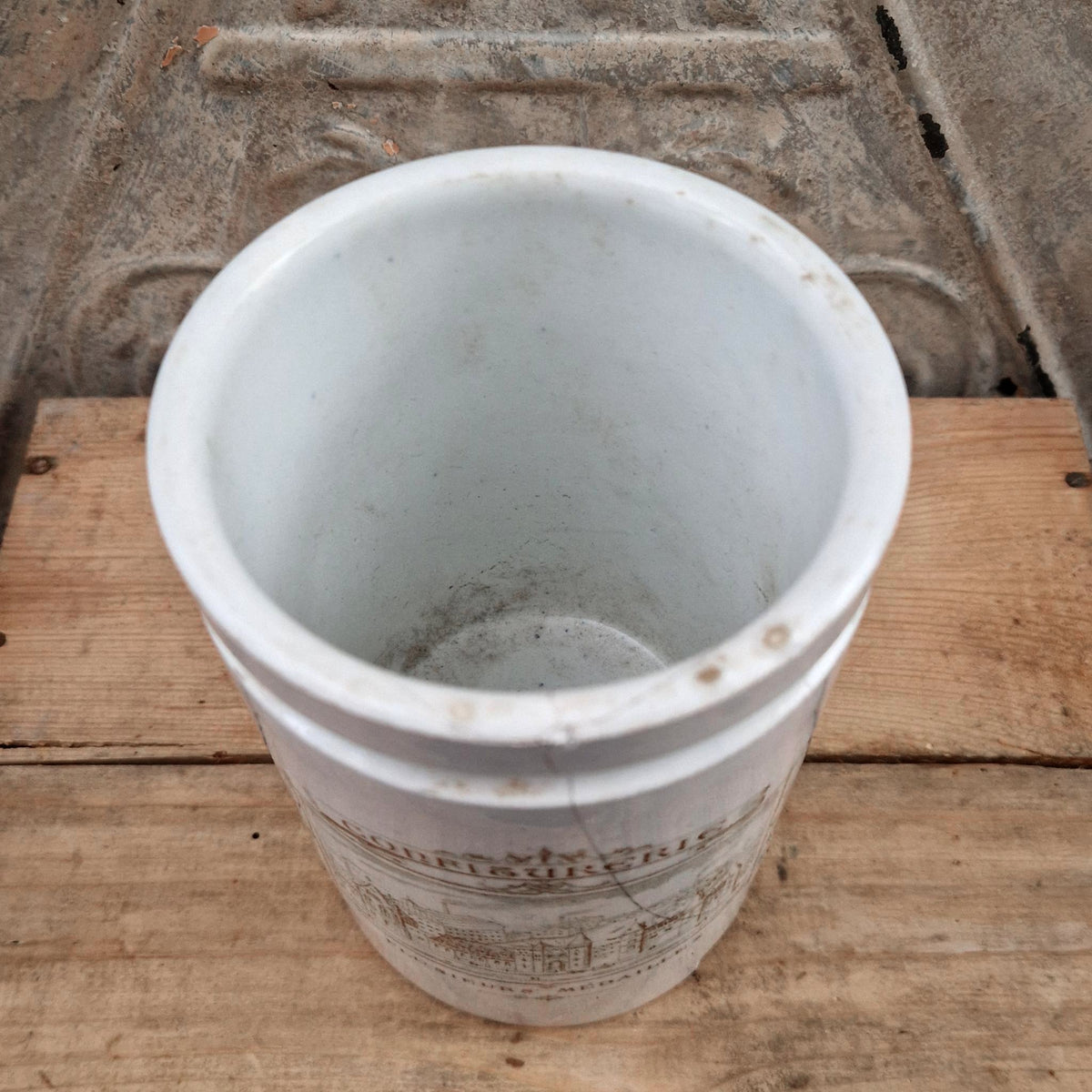 Antique "Confiturerie" jar - Lunéville earthenware