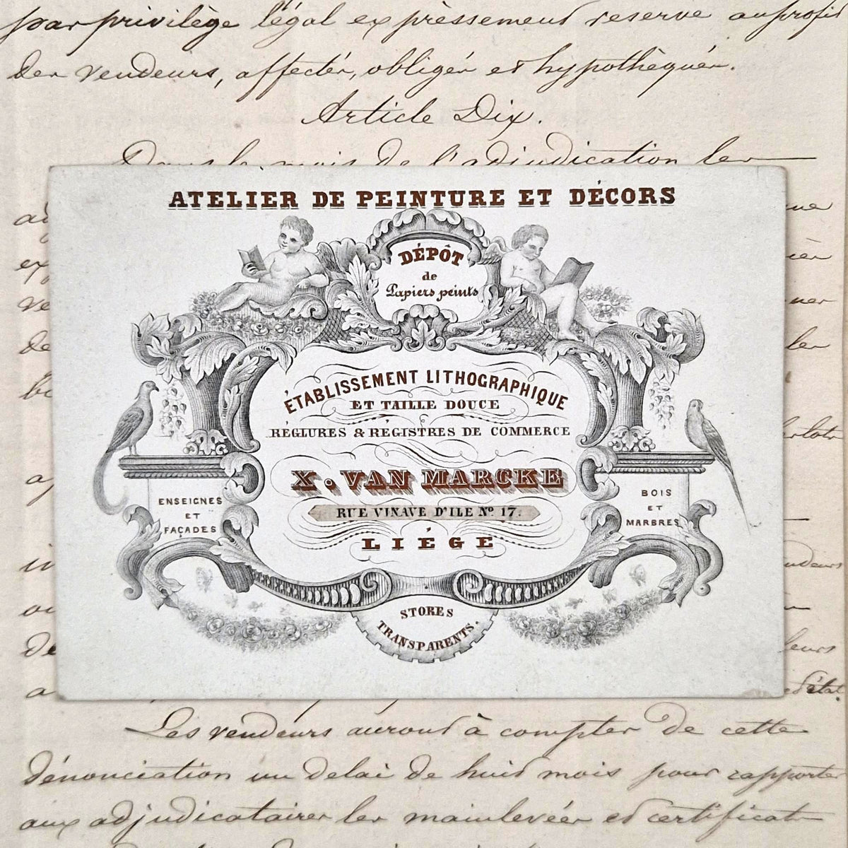 Carte de visite XIXe - « Atelier de peinture et décors »