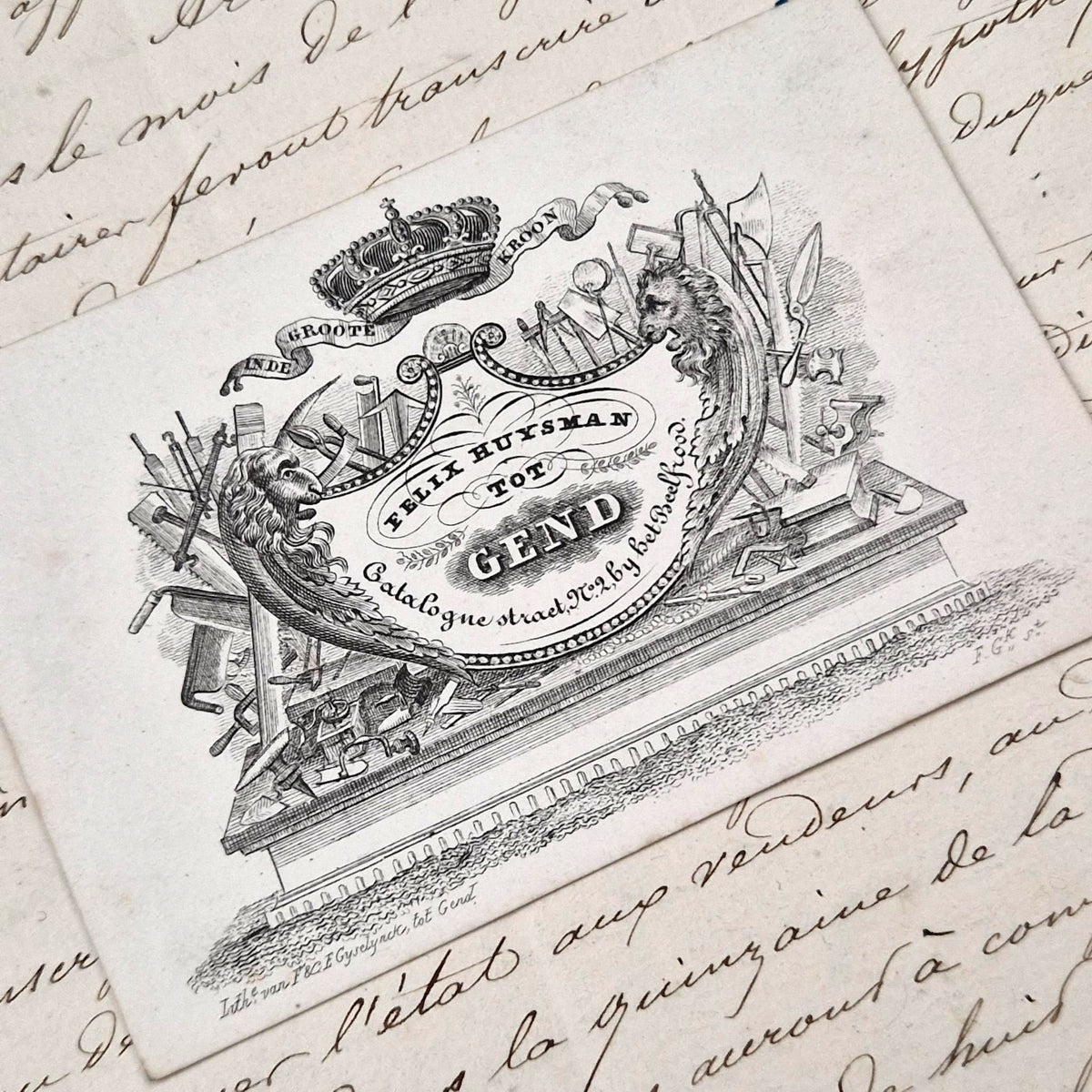 Ancienne carte porcelaine publicitaire - Vers 1850
