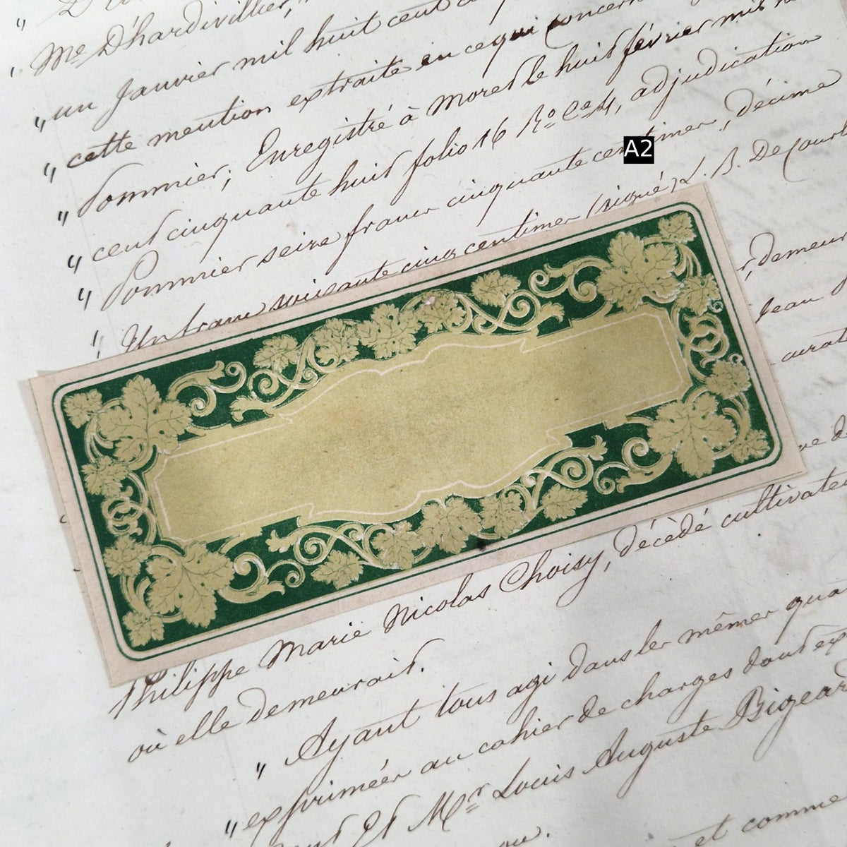 Anciens modèles d’étiquettes « Vert empire » - Vers 1860