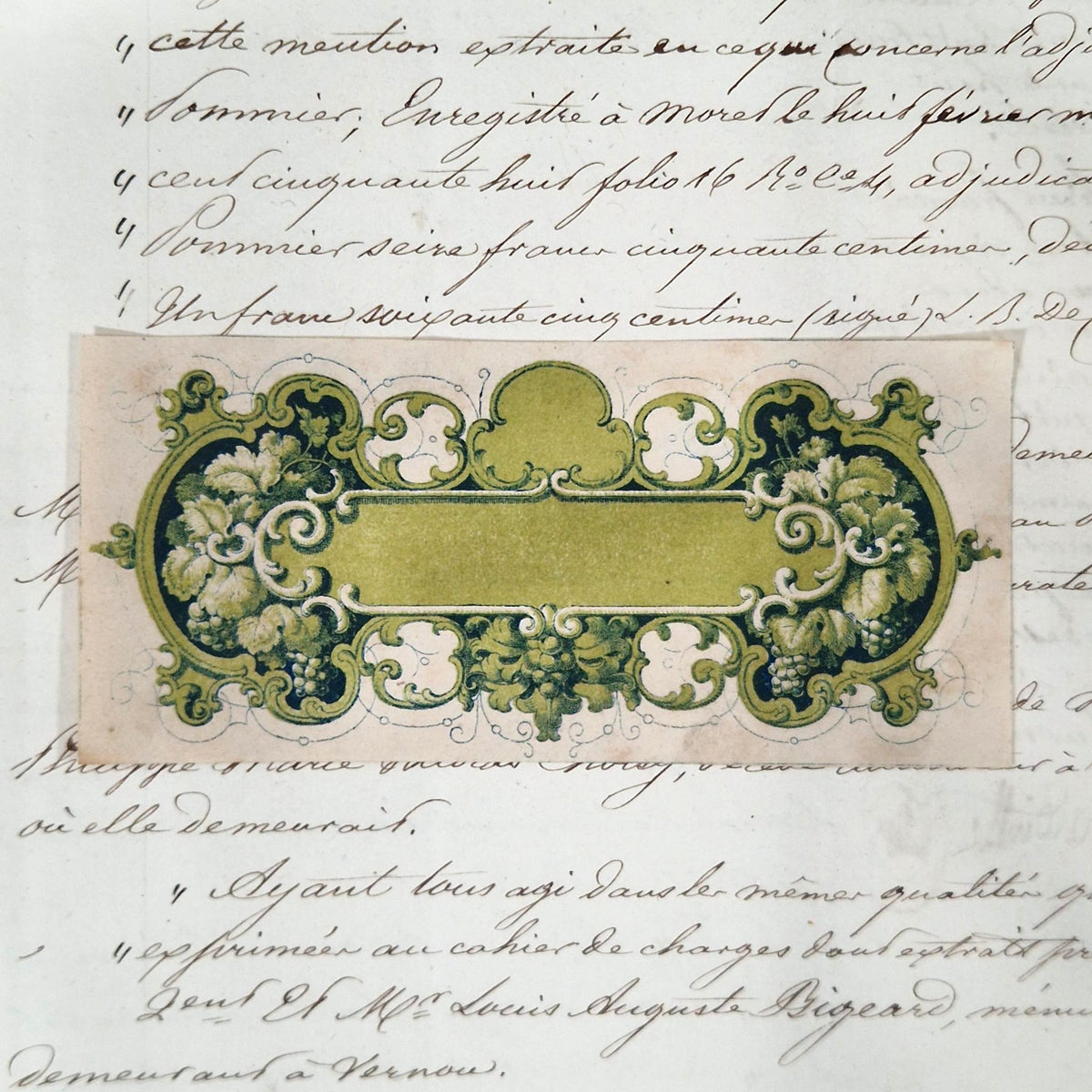 Modèle d’étiquette « Cartouche rocaille vert » - XIXe