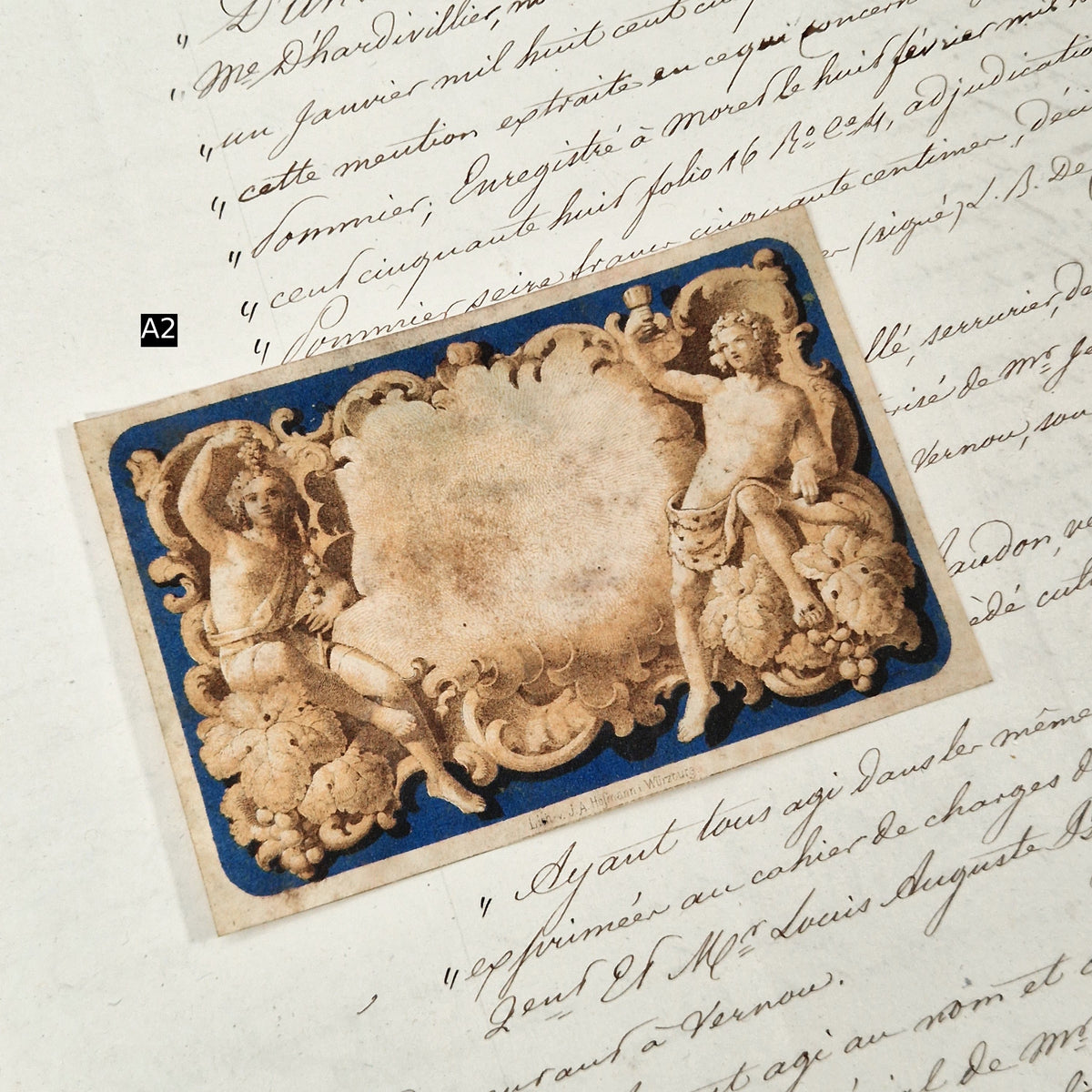 Anciens modèles d’étiquettes « Bleu et or » - Vers 1860