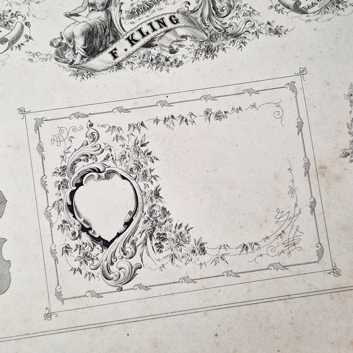 Planche modèle d’ornements - F. Kling, vers 1860