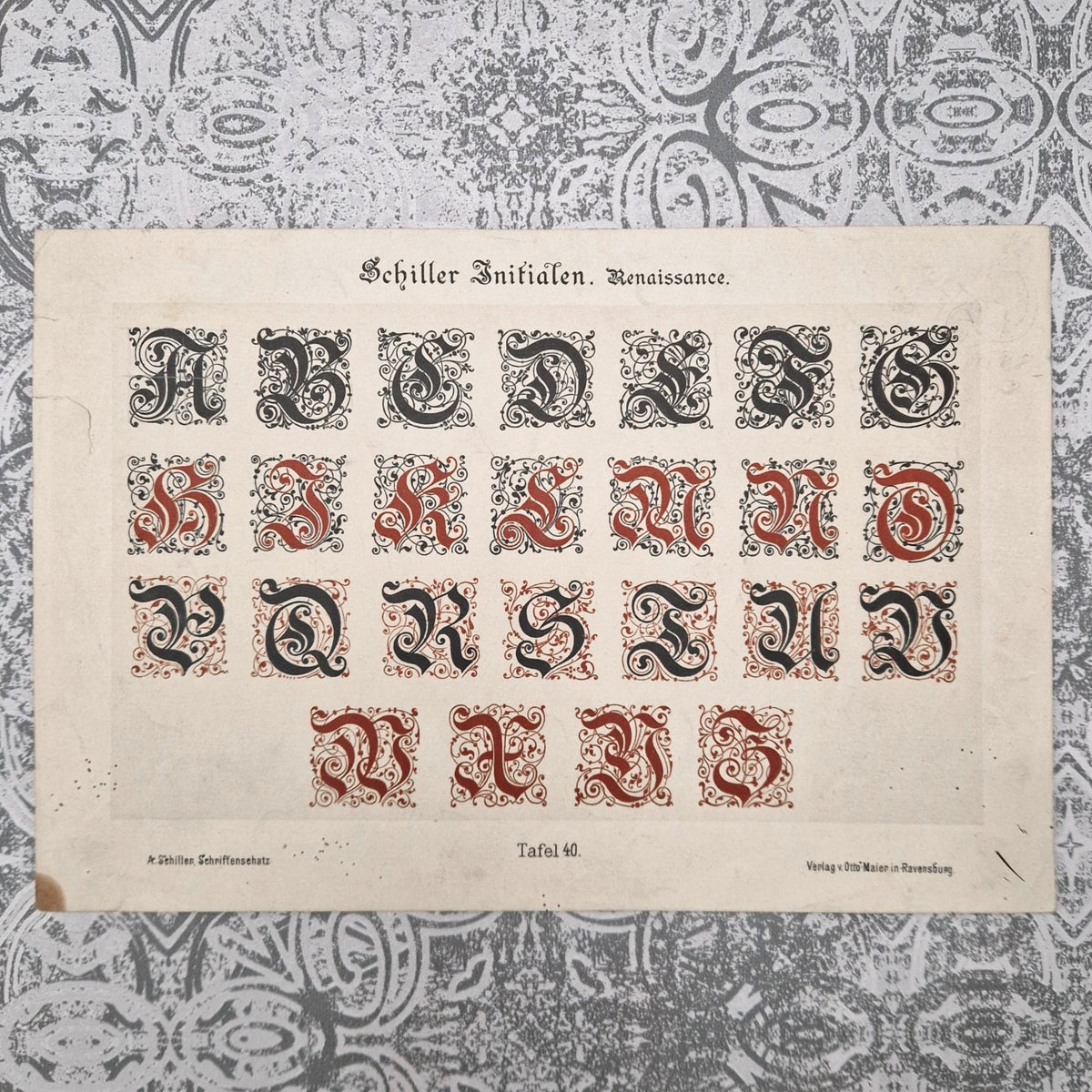Planche d’initiales / lettrines « Renaissance » - Vers 1890