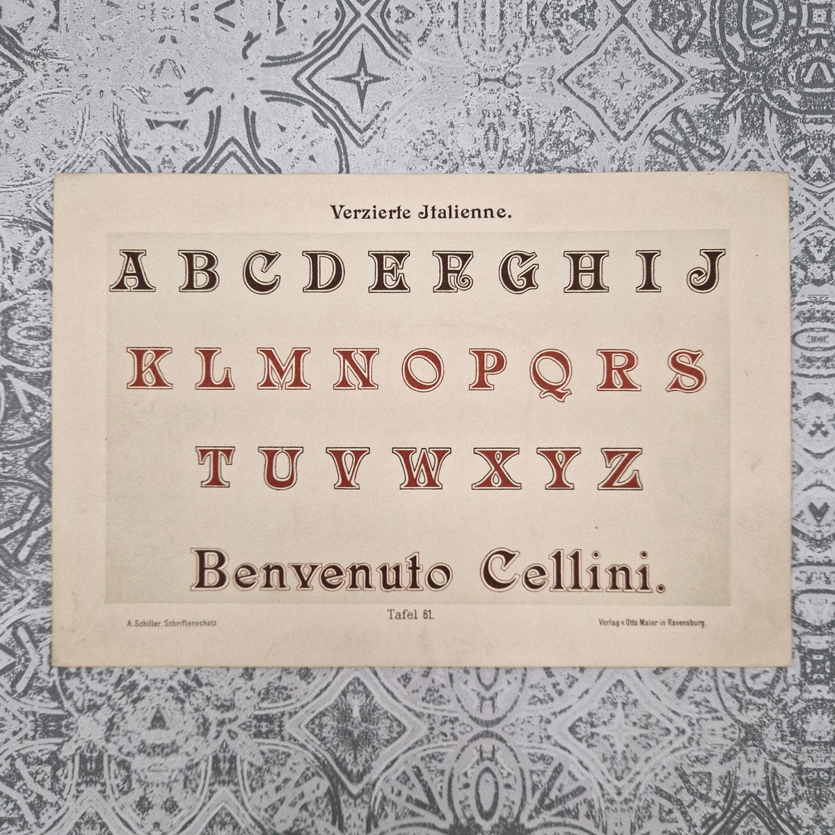 Typographic plates "Gothic, English and Italian"