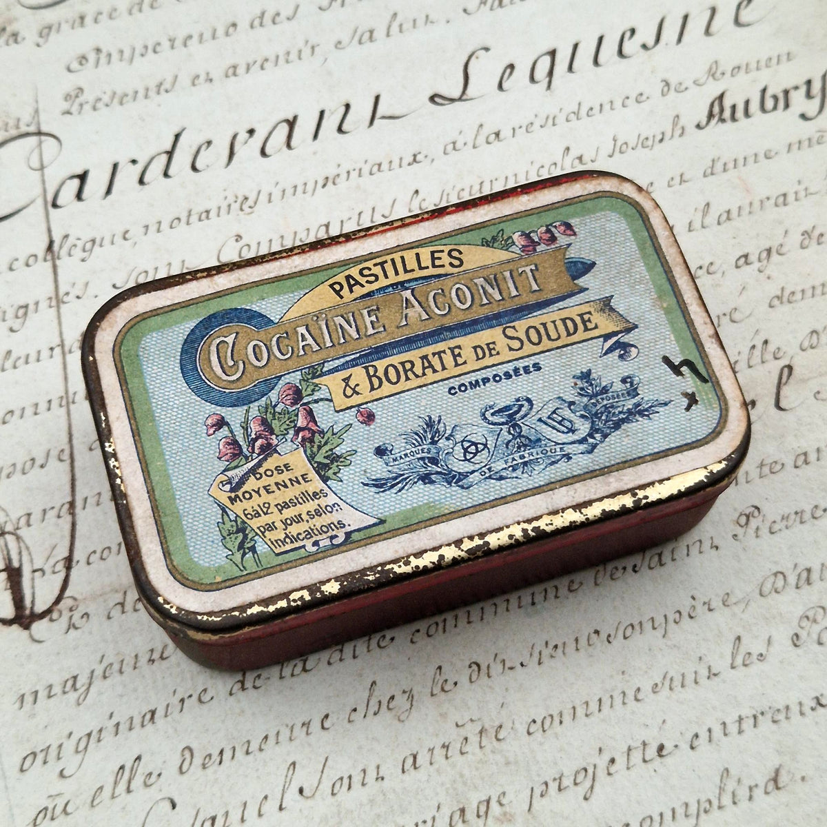Old Aconite Cocaine Lozenges Box, Circa 1900