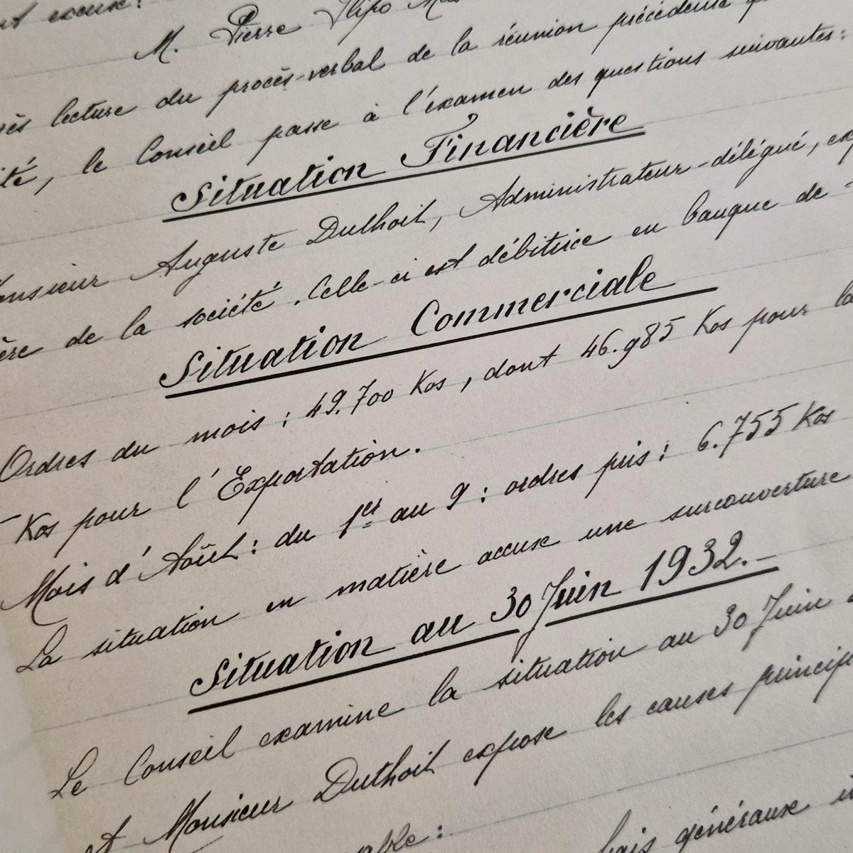 Ancien registre manuscrit de délibérations - Vers 1931