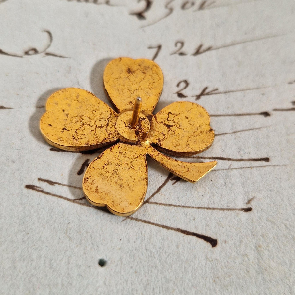"Four-leaf clover" miniature brass ornament