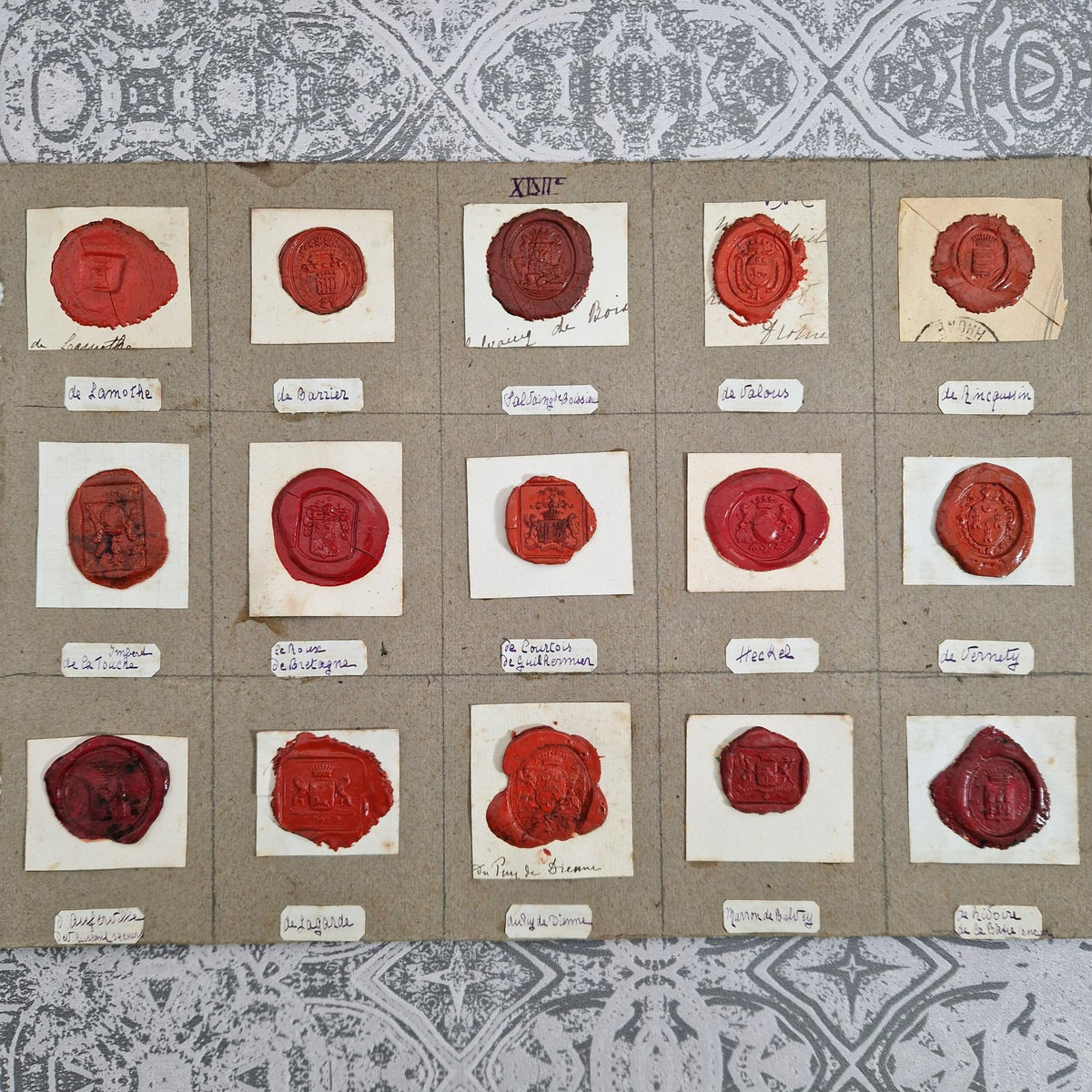 Collection de 15 sceaux armoriés - Blasons ouvragés
