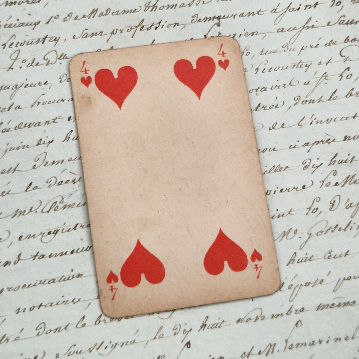 Rare carte à jouer Crème Éclipse - 4 de coeur