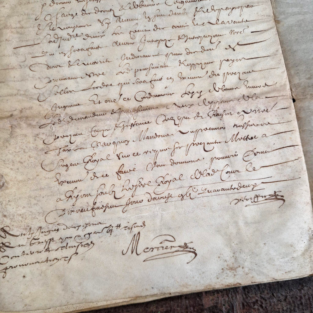 Ancien cahier manuscrit judiciaire - 1642 - 14 pages