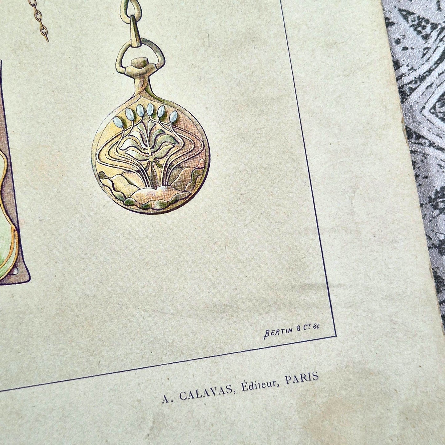 antique jewelry lithograph paris calavas